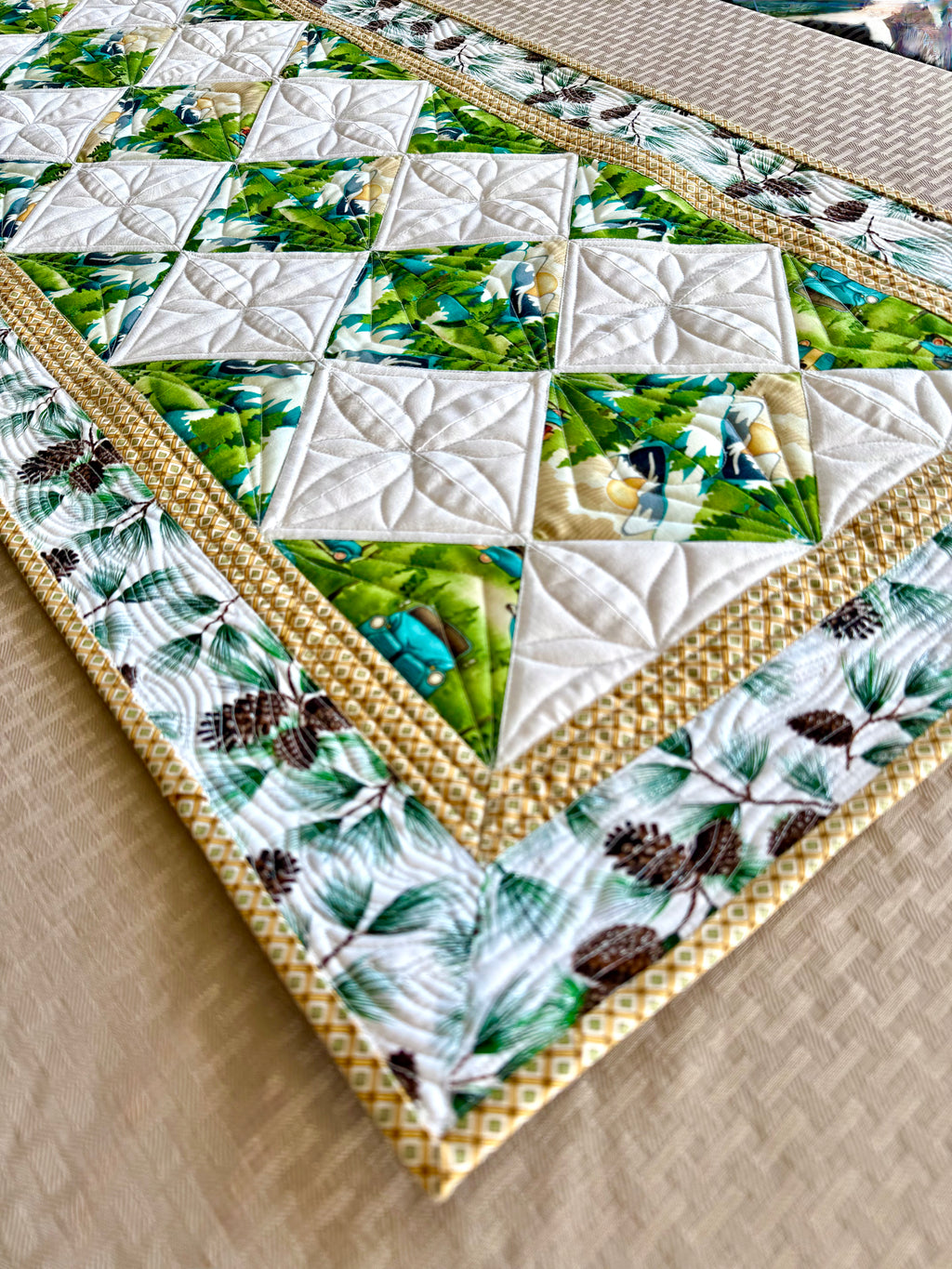 Mountain Camping Table Runner