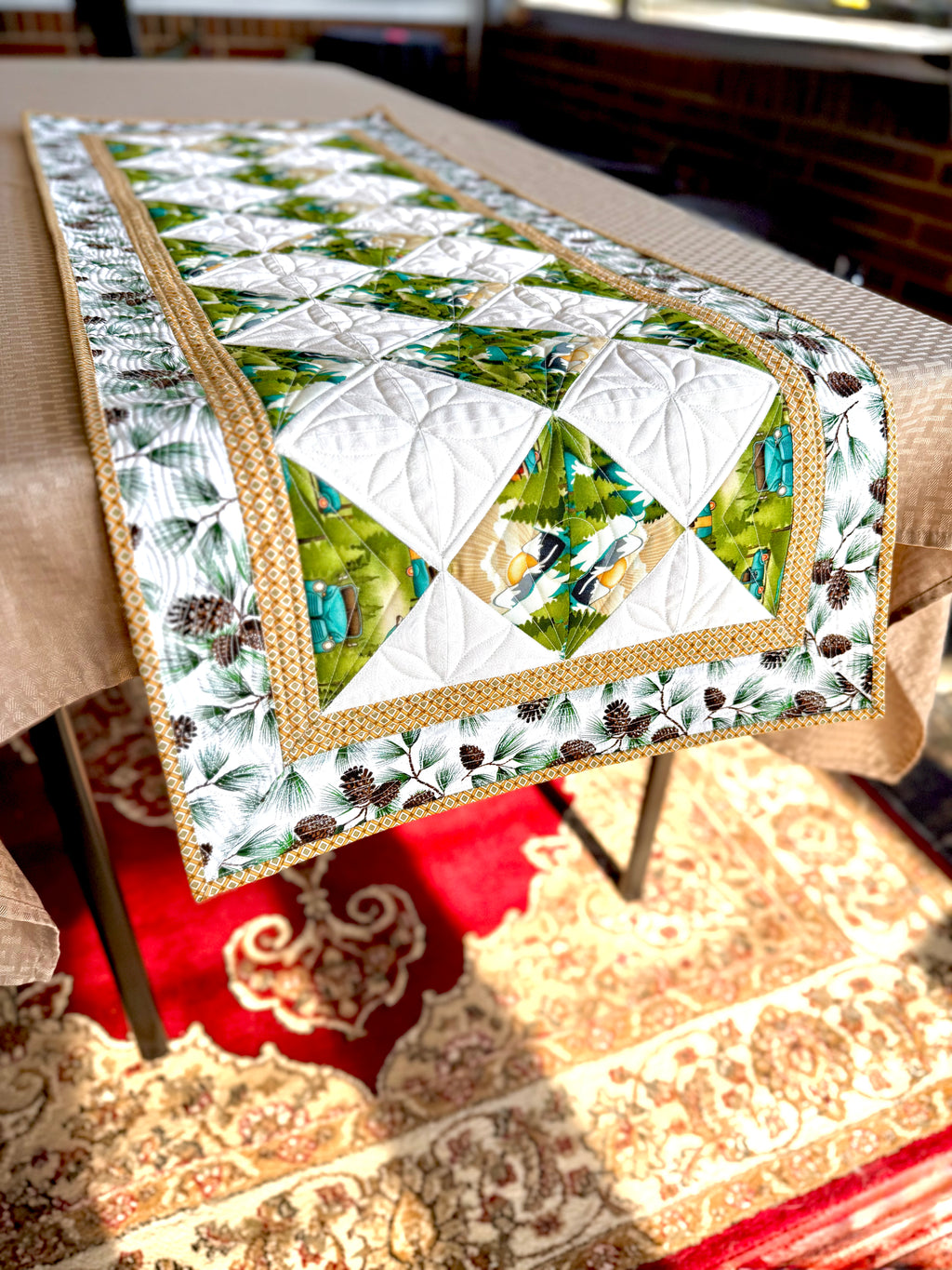 Mountain Camping Table Runner