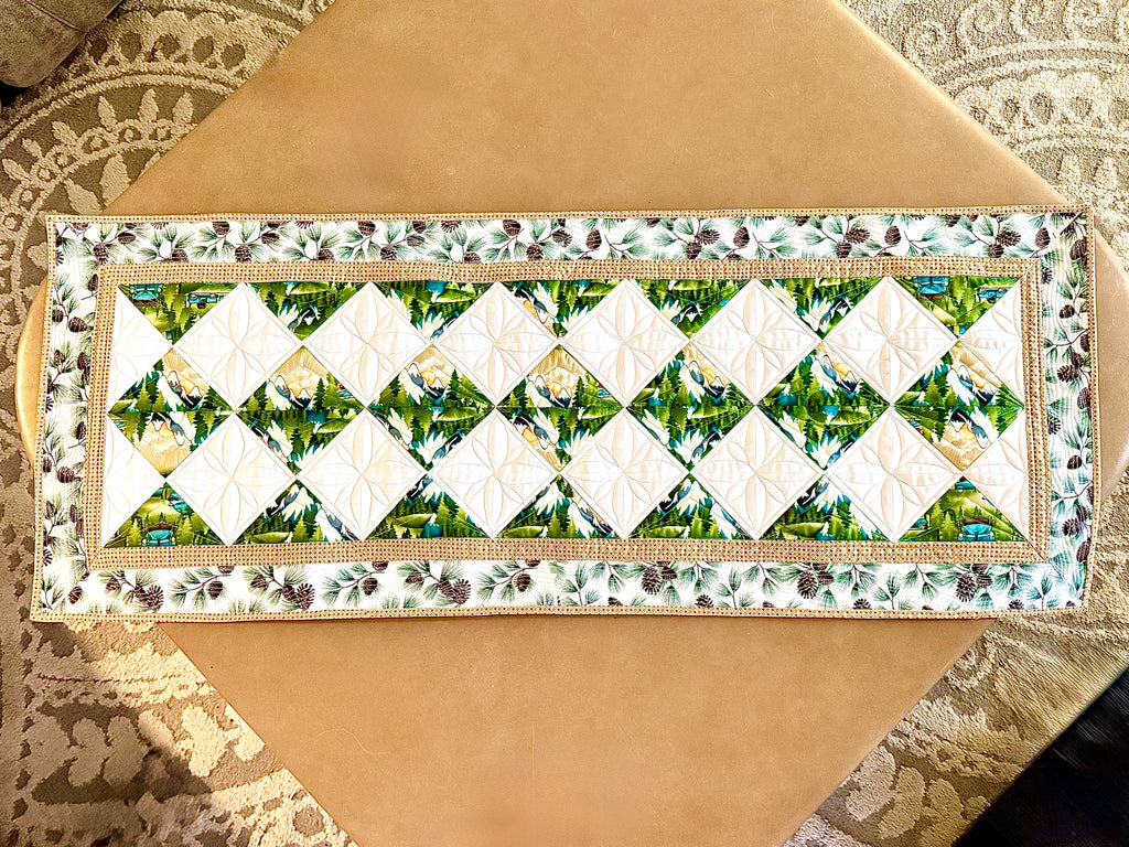 Mountain Camping Table Runner