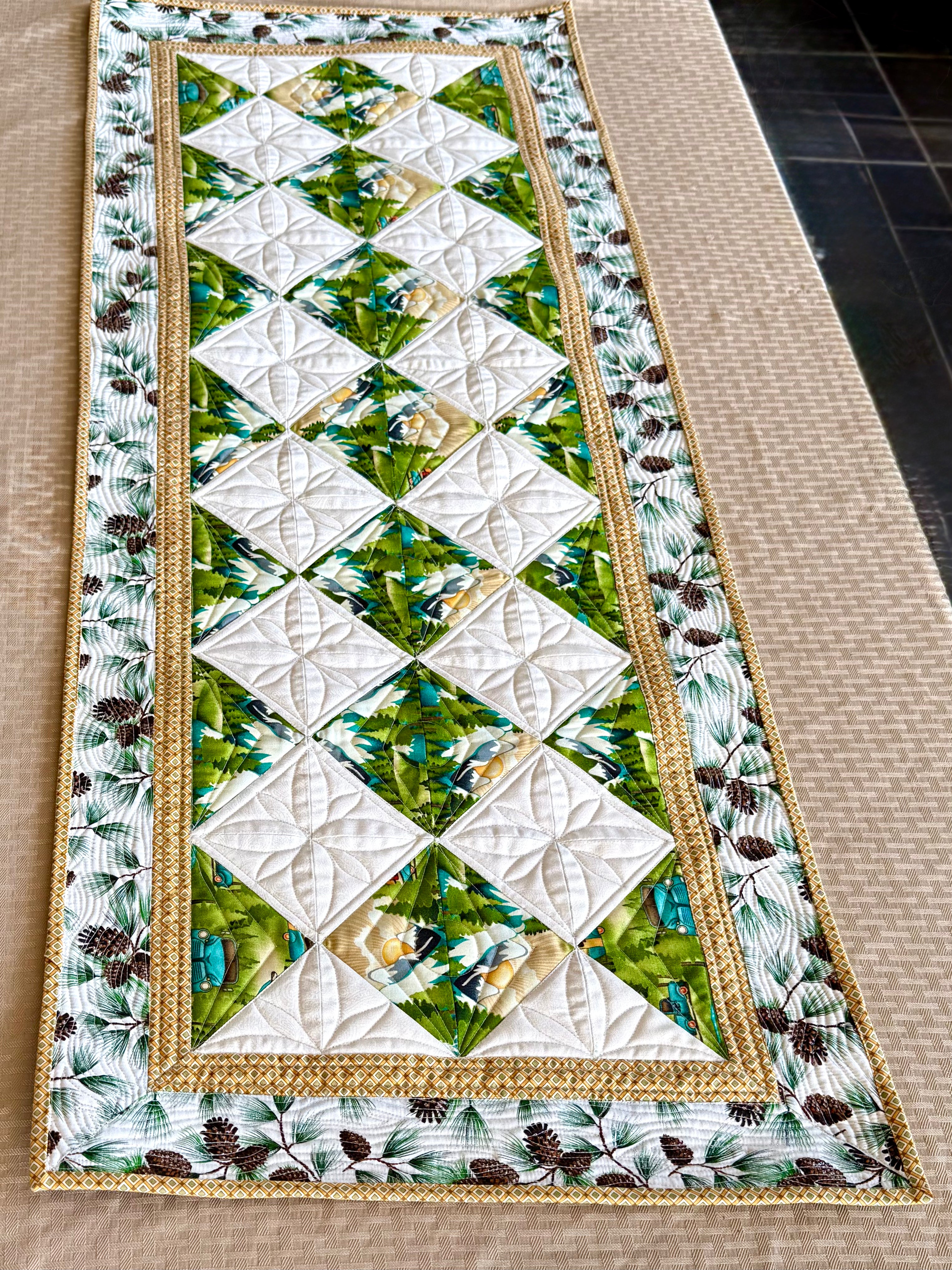 Mountain Camping Table Runner