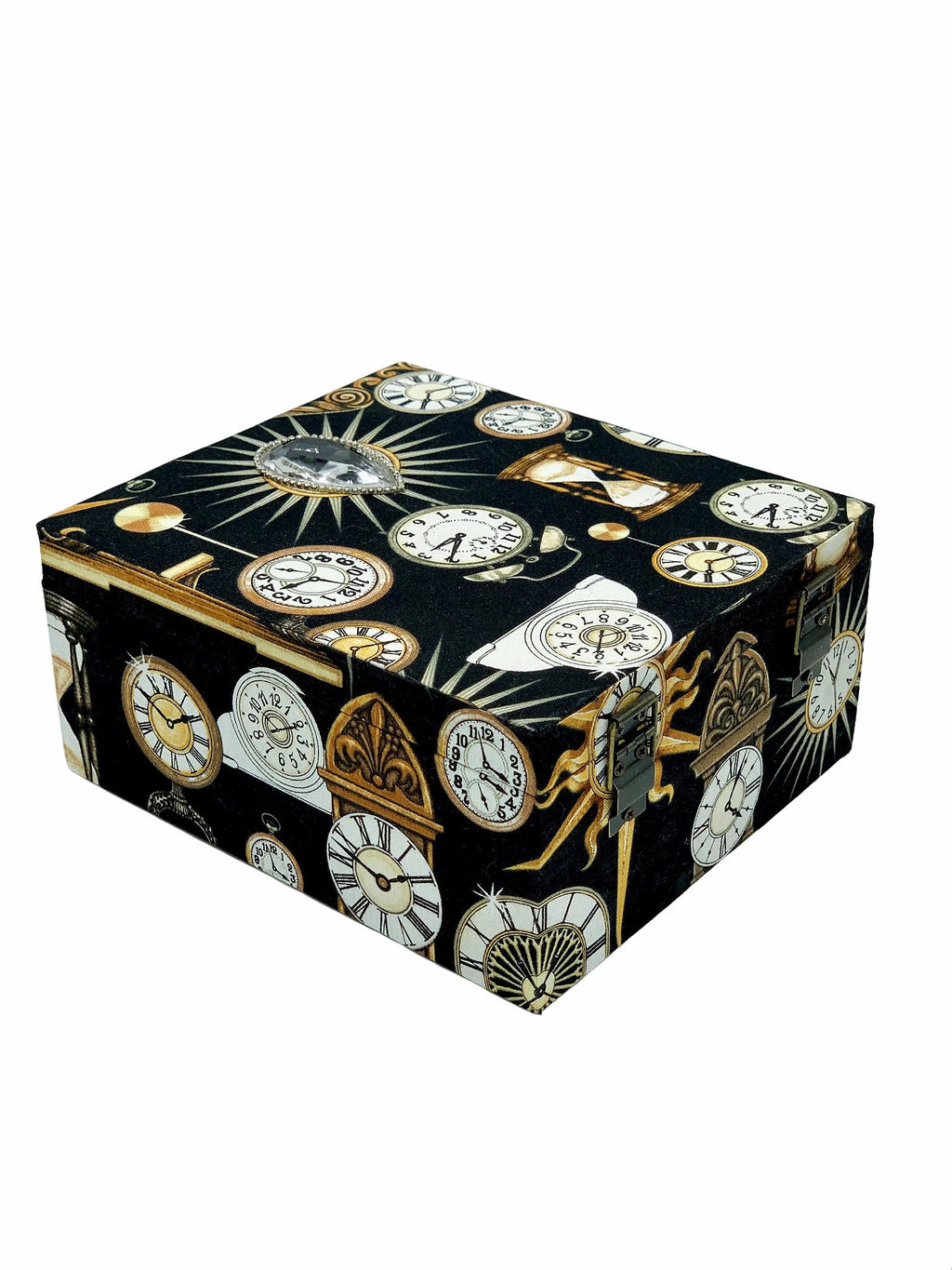 Hardwood Decorative Storage Box with Crystal Inlay