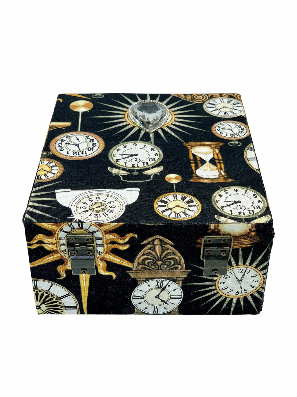 Hardwood Decorative Storage Box with Crystal Inlay
