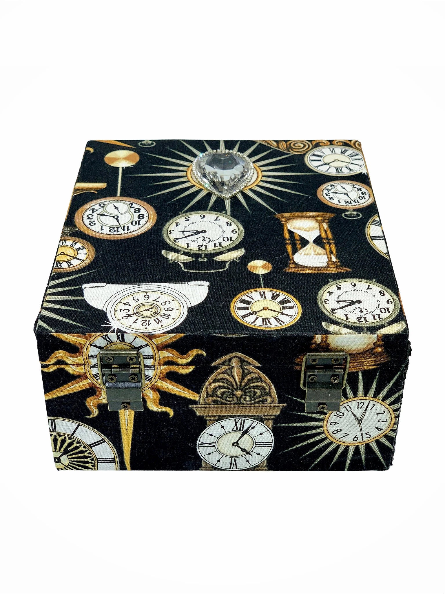 Hardwood Decorative Storage Box with Crystal Inlay
