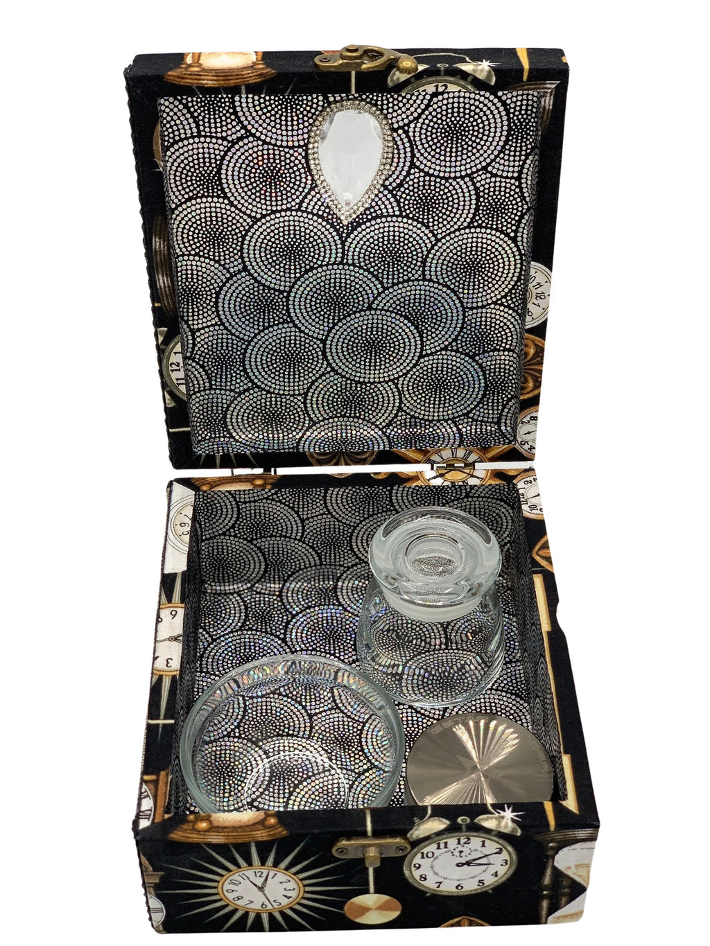Hardwood Decorative Storage Box with Crystal Inlay